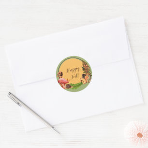 Sticker Rond Écureuil et nature avec texte personnalisable