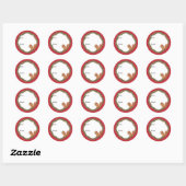 Sticker Rond Écureuils et Vacances de houx  (Feuille)