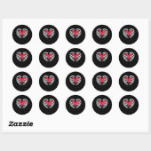 Sticker Rond Ed Heart Dans Les Mains Squelettiques Classique (Feuille)