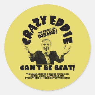 Sticker Rond Eddie fou ne peut pas être battu