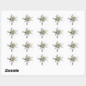 Sticker Rond Edelweiss (Feuille)