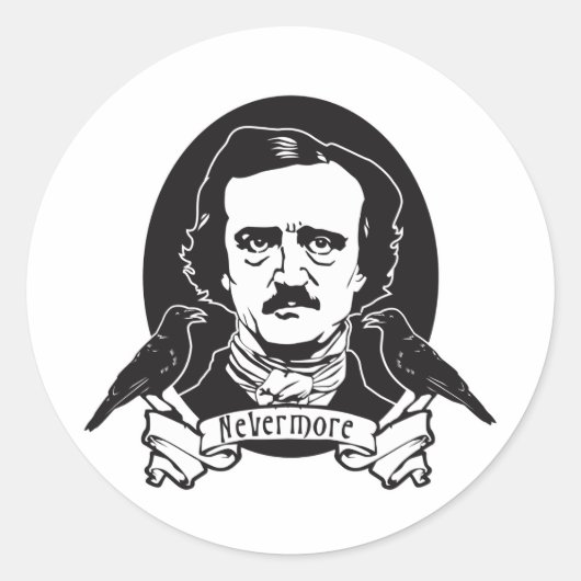 Sticker Rond Edgar Allan Poe (Devant)