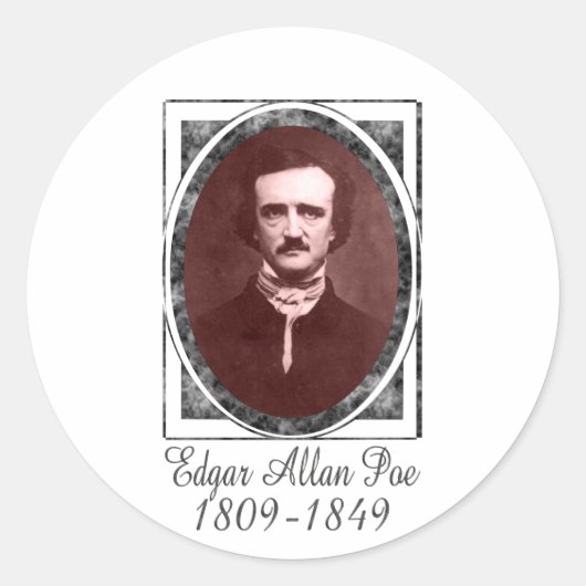 Sticker Rond Edgar Allan Poe (Devant)