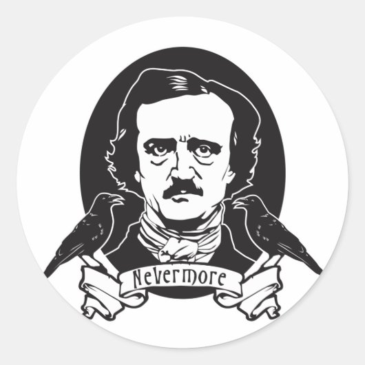 Sticker Rond Edgar Allan Poe (Devant)