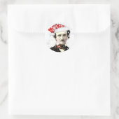 Sticker Rond Edgar Allan Poe Casquette de Noël Snowflake (Sac)