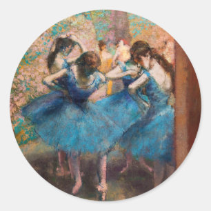 Sticker Rond Edgar Degas - Danseurs en bleu