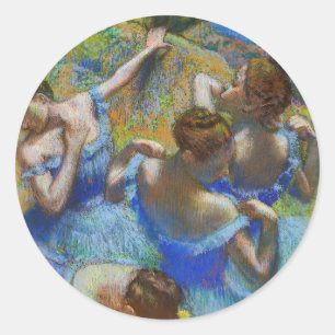 Sticker Rond Edgar Degas - Danseuses bleues