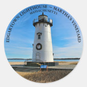 Sticker rond Edgartown Lighthouse, Massachusetts (Devant)