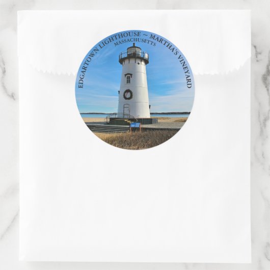 Sticker rond Edgartown Lighthouse, Massachusetts (Sac)