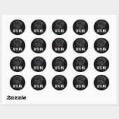 Sticker Rond Edgy 'Bite Me' Design Rose gothique (Feuille)