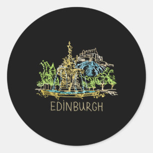 Sticker Rond Edinburgh City Scotland Royaume-Uni Pour