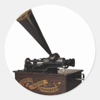 Sticker Rond Edison Home Phonographe