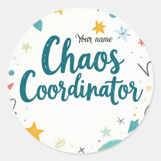 Sticker Rond Editable Chaos Organizer School (Devant)