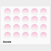 Sticker Rond (Editable) Light Pink Color Ombre & Your Text (Feuille)