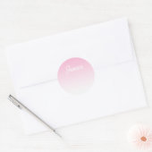 Sticker Rond (Editable) Light Pink Color Ombre & Your Text (Enveloppe)