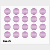Sticker Rond Editable Soft Mauve Ombre & White Text Script (Feuille)