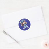 Sticker Rond Édition Chibi Baseball - Puissant Swing (Enveloppe)