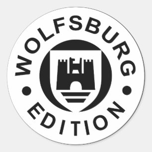 Sticker Rond Édition de Wolfsbourg (noir)