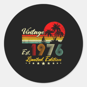Sticker Rond Édition limitée Vintage 1976 50e anniversaire 50 a