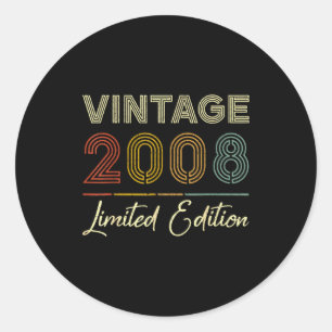 Sticker Rond Édition limitée Vintage 2008 18 ans 18e anniversai