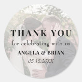 Sticker Rond Editorial Photo Wedding Thank You (Devant)