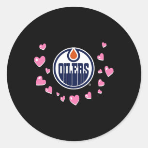 Sticker Rond Edmonton Oilers Saint-Valentin Amour Nhl Officiell