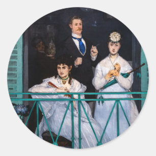 Sticker Rond Edouard Manet - Le Balcon / Le Balcon