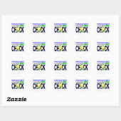 Sticker Rond EDS Messagé Avec Une Brousse Mauvaise (Feuille)
