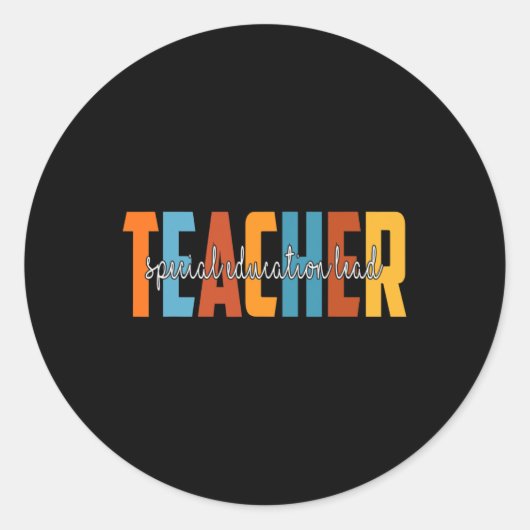 Sticker Rond Éducation Spéciale Enseignant Principal Automne Am (Devant)