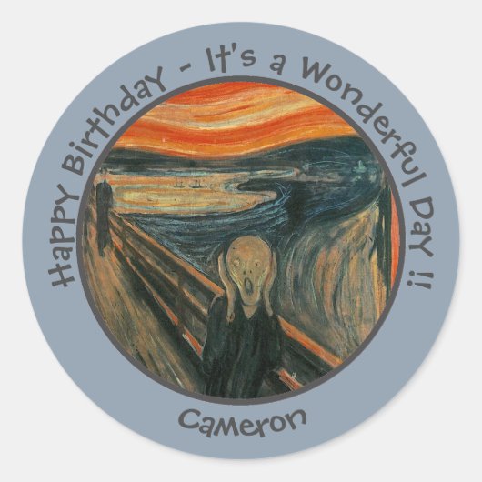 Sticker Rond Edvard Munch La Collection Scream Party Items (Devant)