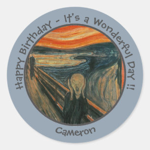 Sticker Rond Edvard Munch La Collection Scream Party Items