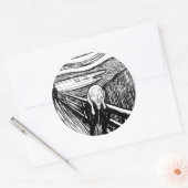 Sticker Rond Edvard Munch - La lithographie de cri (Enveloppe)