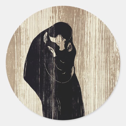Sticker Rond Edvard Munch - Le Kiss IV (Devant)