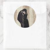 Sticker Rond Edvard Munch - Le Kiss IV (Sac)