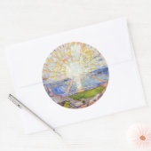 Sticker Rond Edvard Munch - Le Soleil 1911 (Enveloppe)