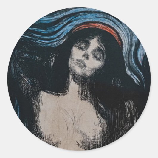 Sticker Rond Edvard Munch - Madonna Lithographie (Devant)