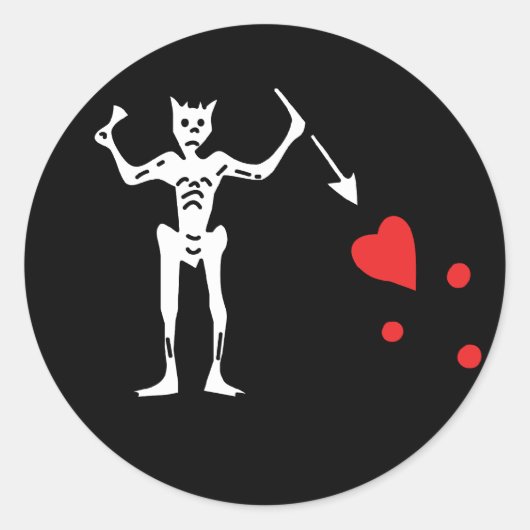 Sticker Rond Edward Teach aka Carton de Barbe Noire (Devant)