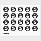 Sticker Rond Eerie durable Funny Ghost Pun Dark BG (Feuille)