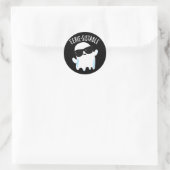 Sticker Rond Eerie durable Funny Ghost Pun Dark BG (Sac)