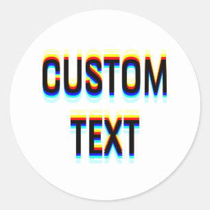 Sticker Rond Effet de texte personnalisé défectueux – Typograph