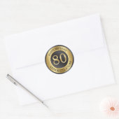 Sticker Rond Effet doré 80e anniversaire (Enveloppe)