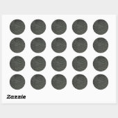 Sticker Rond Effet Noir Leather (Feuille)
