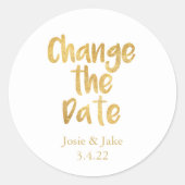 Sticker Rond Effet or et noir "Modifier la date" (Devant)