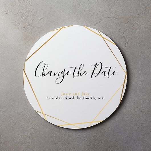 Sticker Rond Effet or géométrique modifier la date