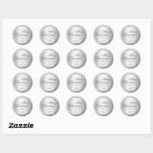 Sticker Rond Effet Parties scintillant argenté élégant Noël mod (Feuille)