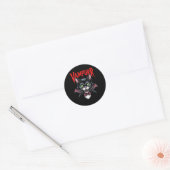 Sticker Rond Éffrayant Dapper Vampurr Vampire Chat Halloween (Enveloppe)
