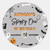 Sticker Rond ÉFFRAYANT ! Fête du 1er anniversaire d'Halloween (Devant)