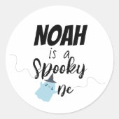 Sticker Rond Éffrayant | Halloween 1er anniversaire | Bleu mini (Devant)
