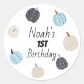 Sticker Rond Éffrayant | Halloween 1er anniversaire | Citrouill (Devant)