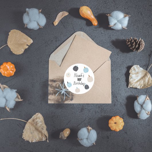 Sticker Rond Éffrayant | Halloween 1er anniversaire | Citrouill